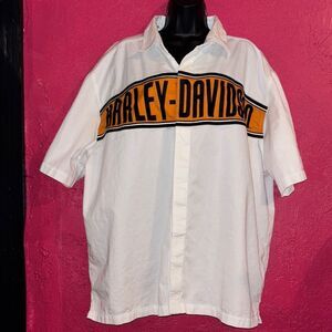 2008 Harley-Davidson women’s  White Shirt button down logo shirt. Sz 2x.